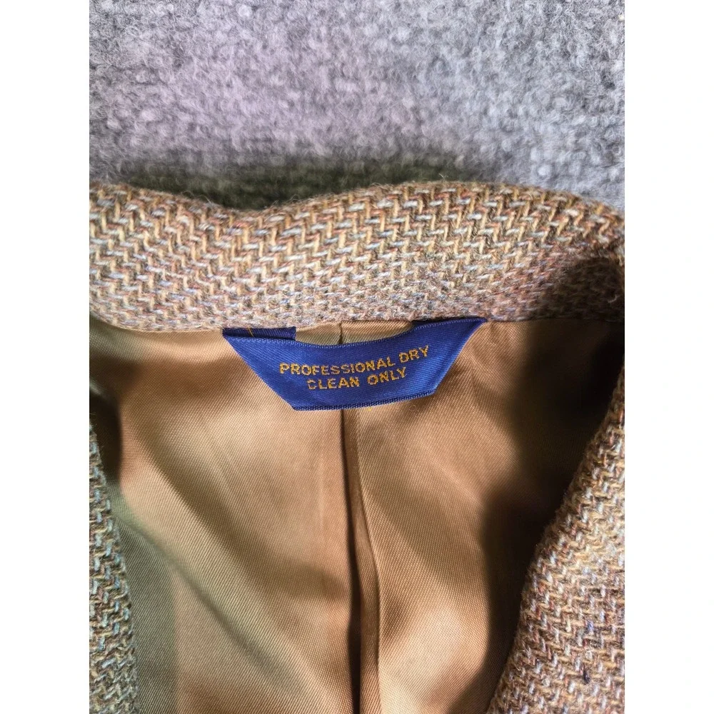 Pendleton Western Wear Wool Tweed Blazer Suede Elbow Patches 46L Vintage 70s